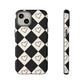 Black and cream heart checkers - tough case