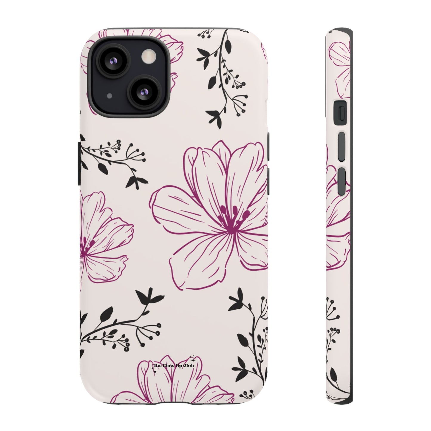 Realistic flowers black and purple - tough case