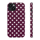 Burgundy cream dots - tough case