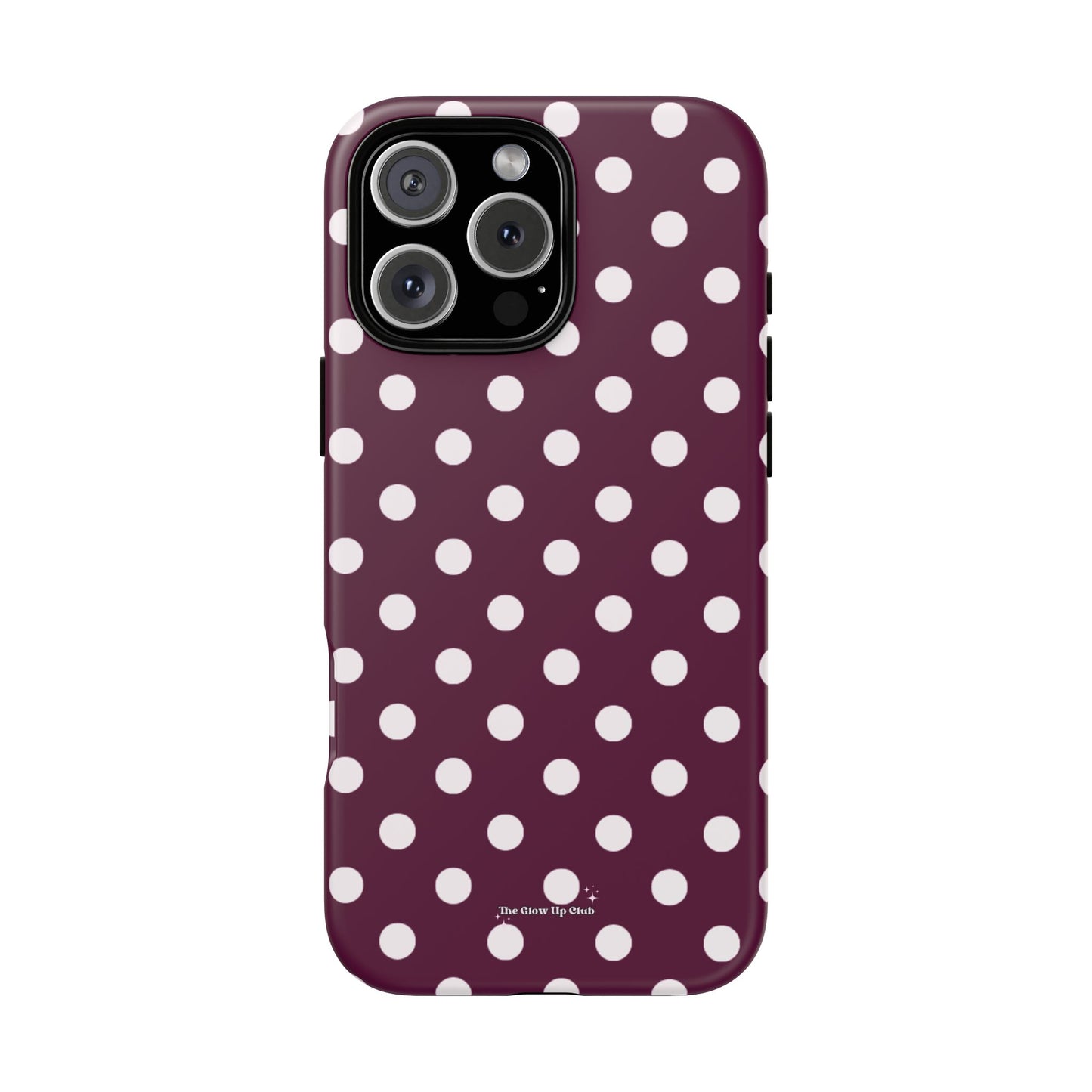 Burgundy cream dots - tough case