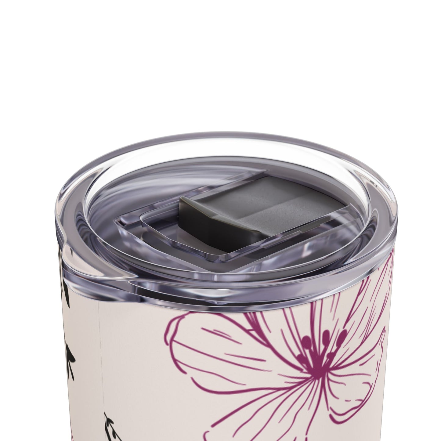 Realistic flowers cream Tumbler, 20oz