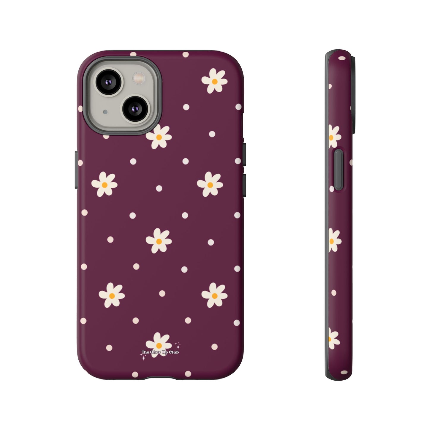 Flowers and dots burgundy - tough case