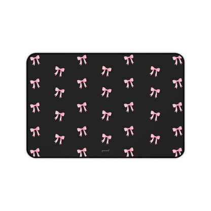 Crooked ribbon pattern black - Desk Mat