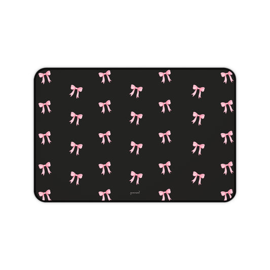 Crooked ribbon pattern black - Desk Mat