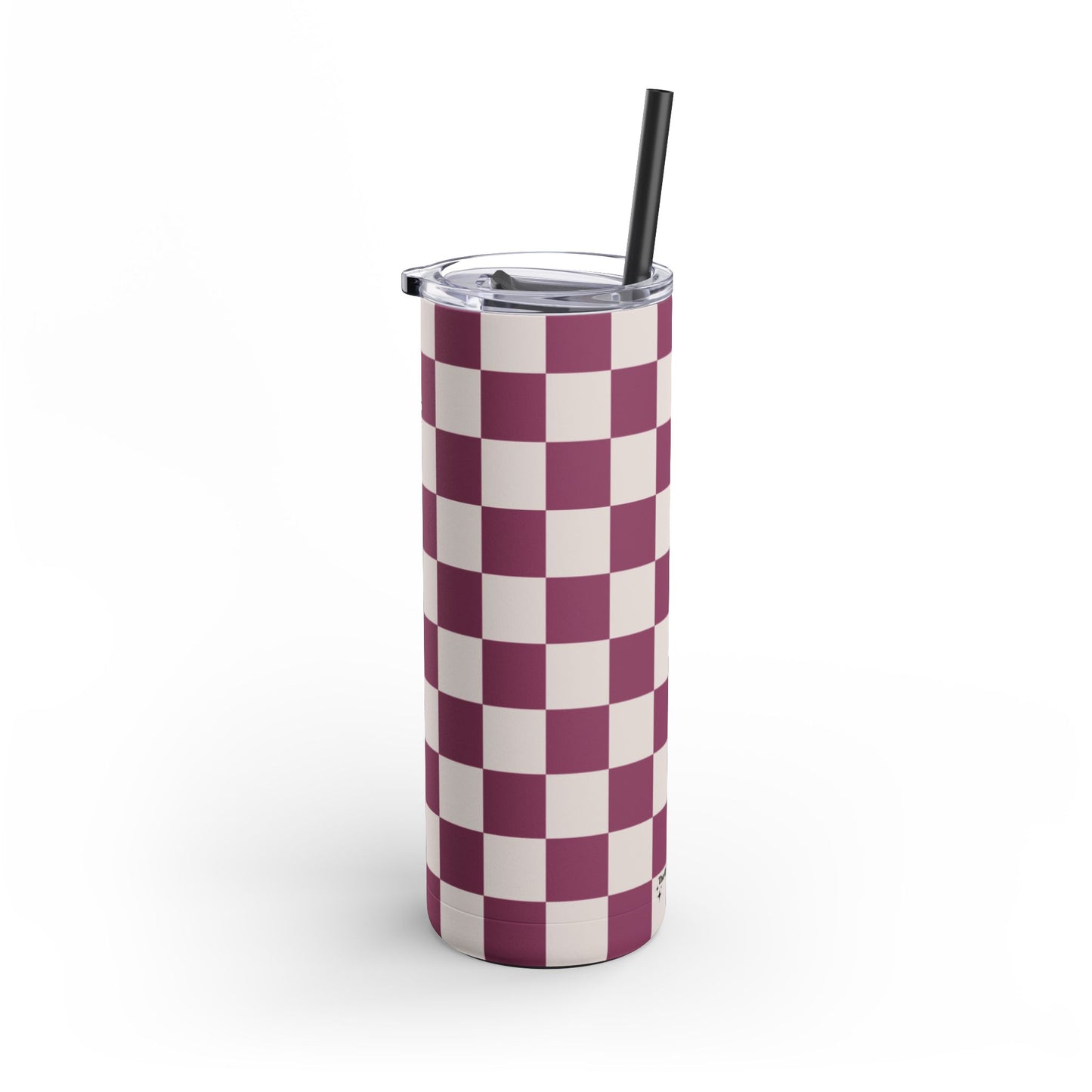 Burgundy checkers Tumbler, 20oz