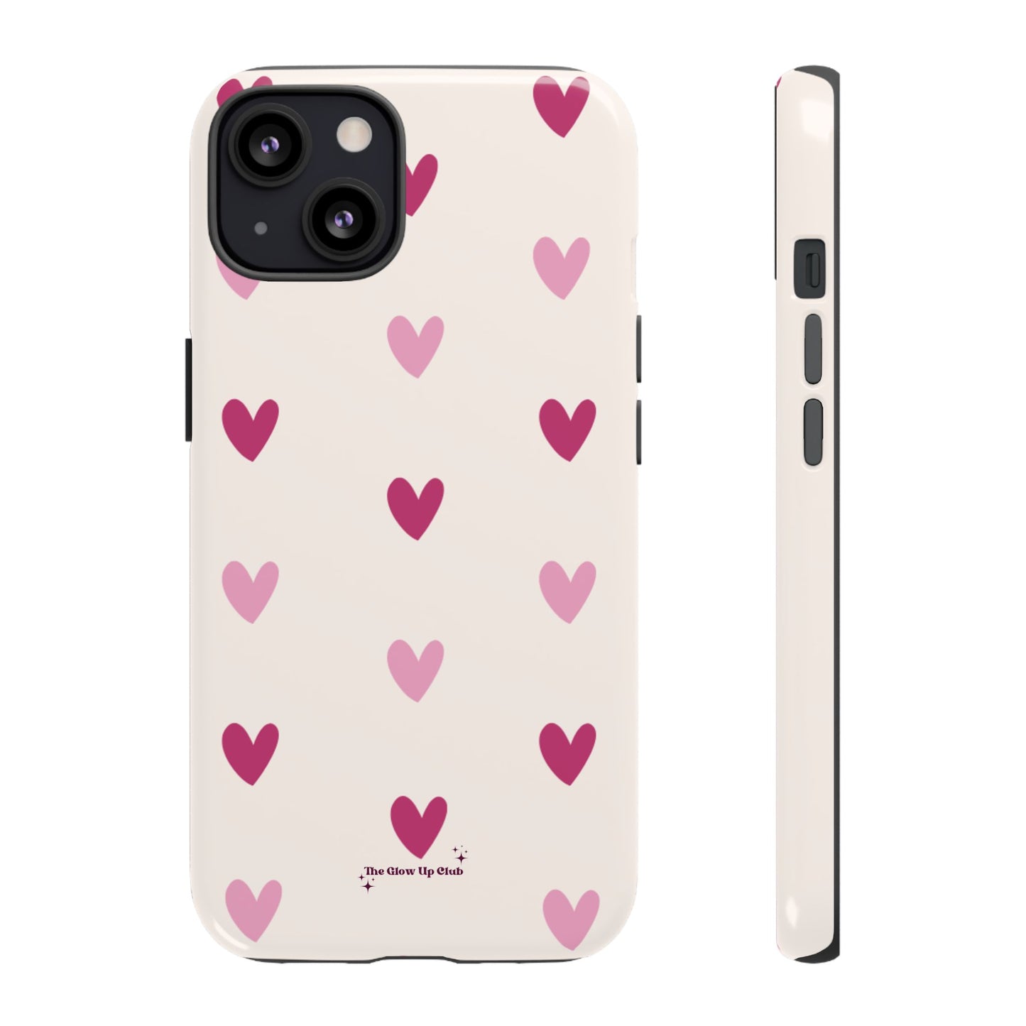 Cream heart pattern - tough case