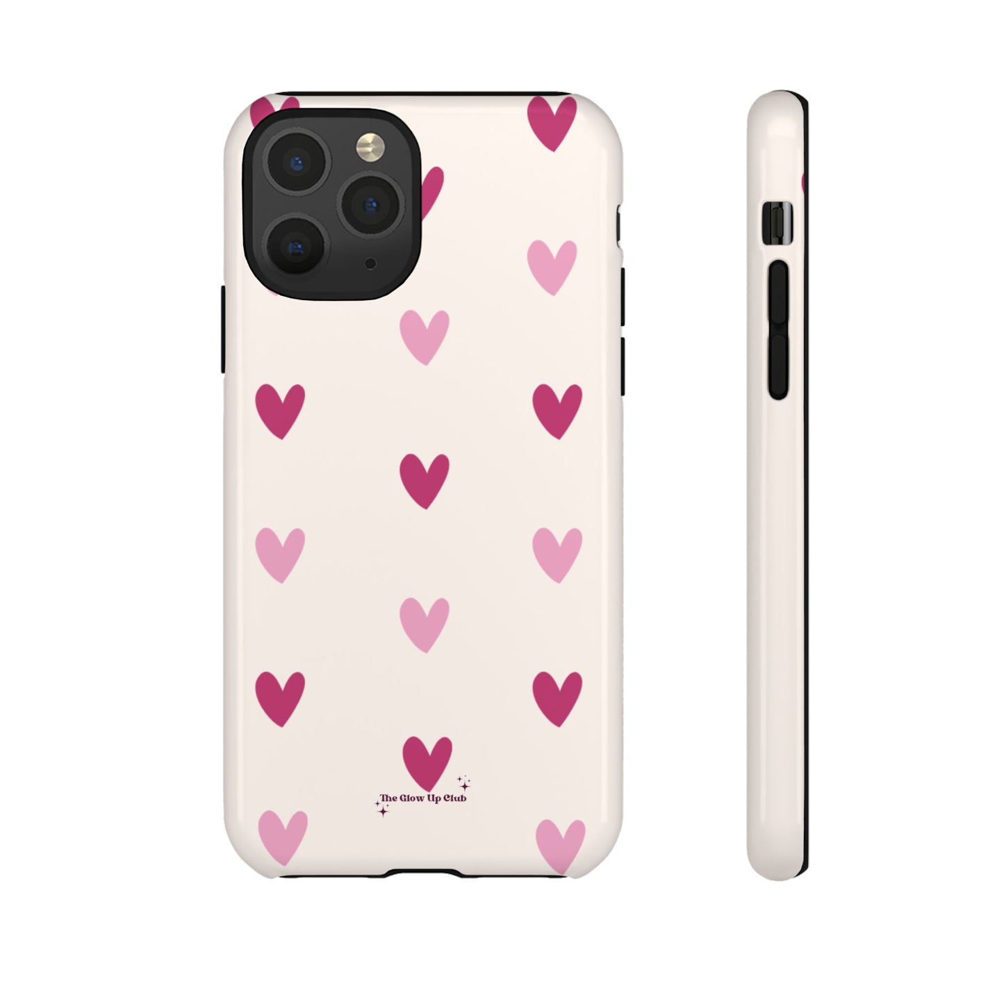 Cream heart pattern - tough case