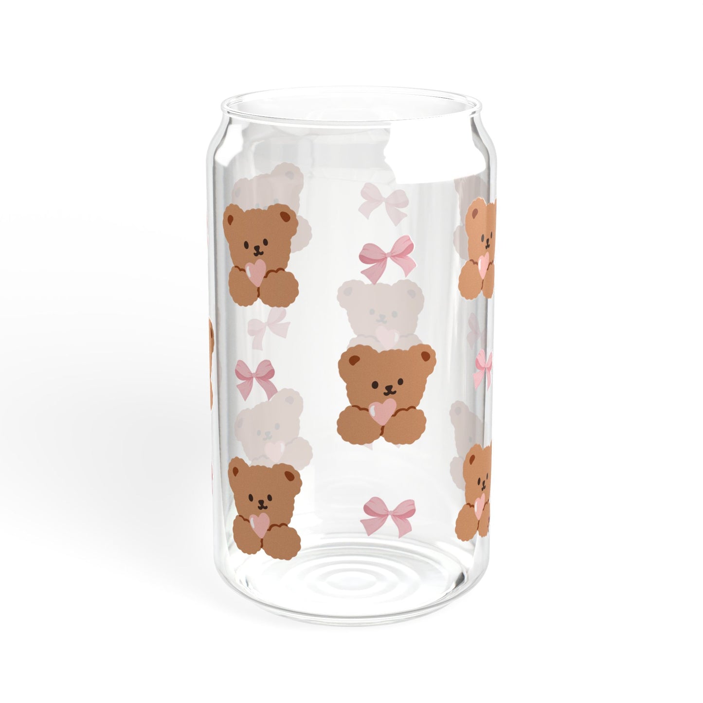 Teddies & ribbons - 16 oz Glass Sipper