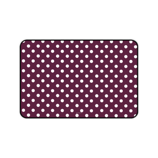 Burgundy dots - Desk Mat