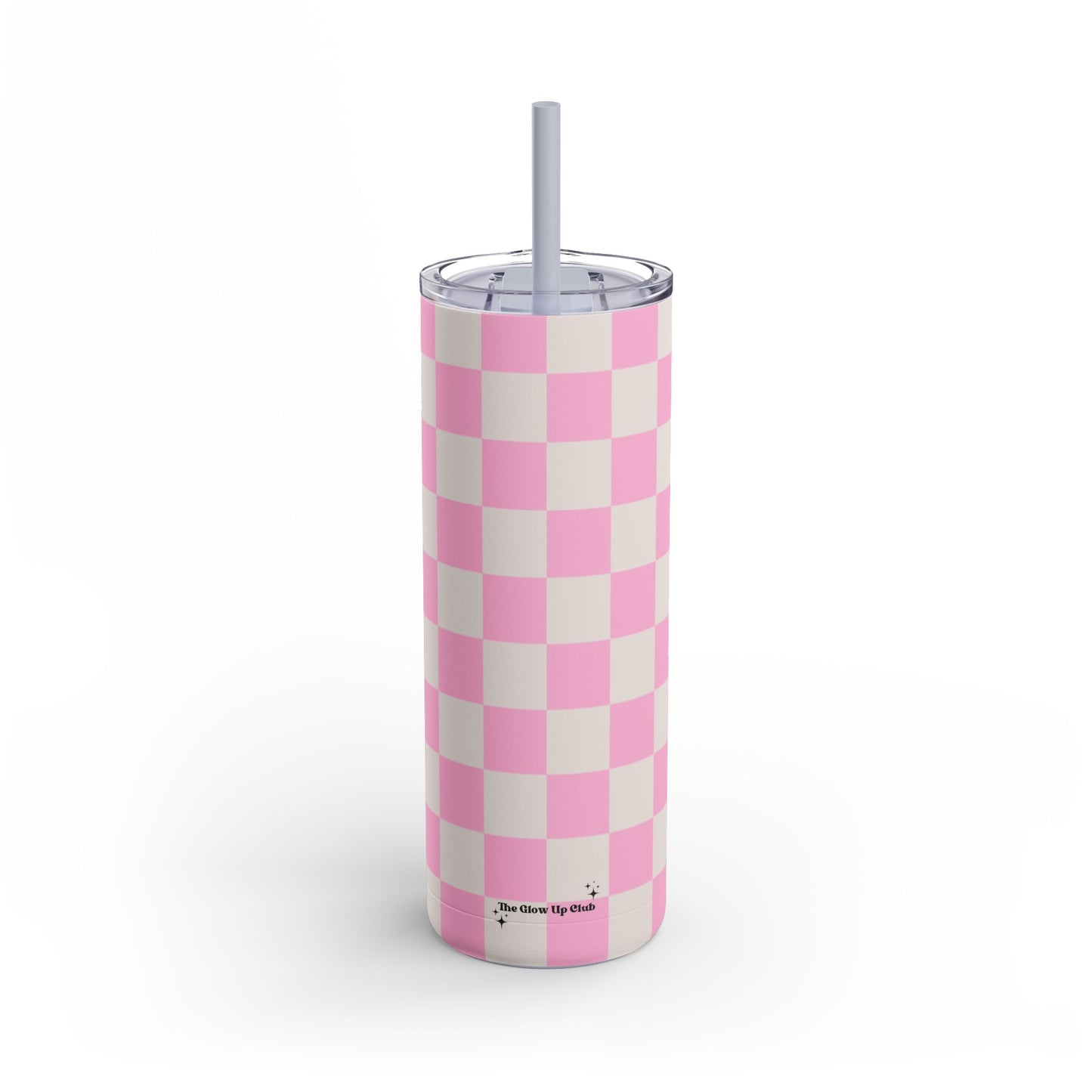 Bright pink checkers Tumbler, 20oz