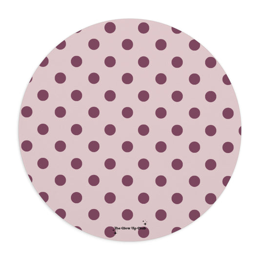 Pink purple dots - Round Small Mouse Pad