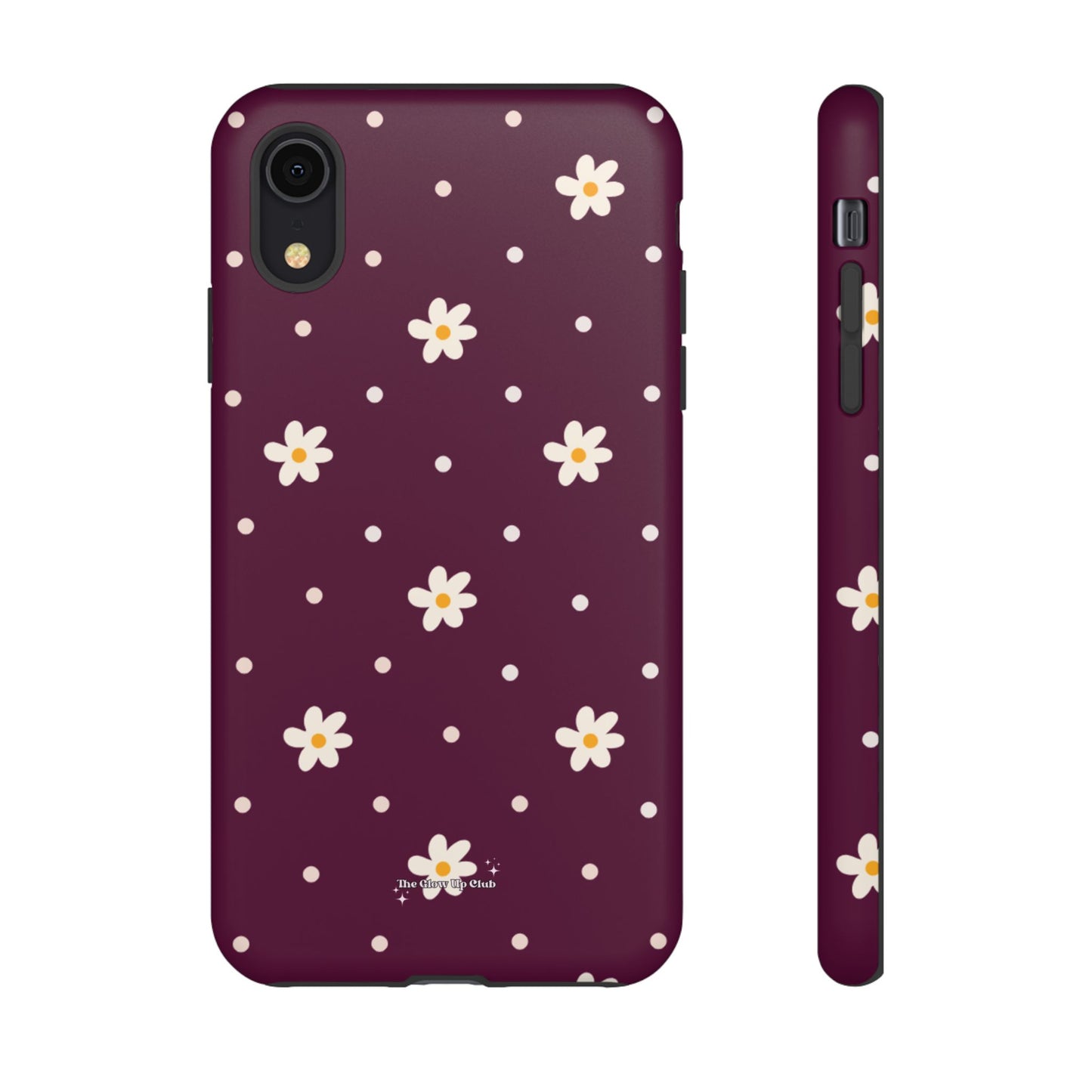 Flowers and dots burgundy - tough case