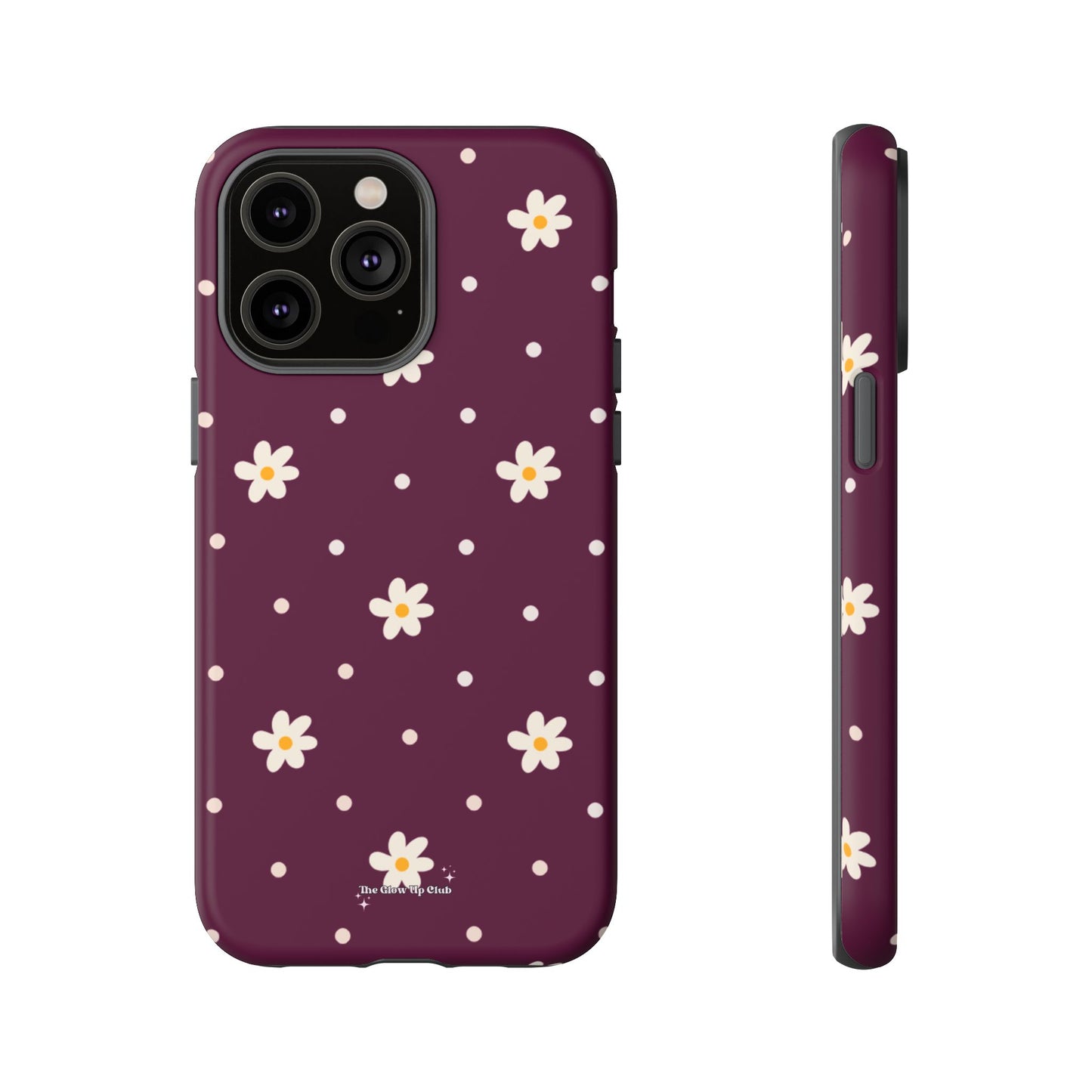 Flowers and dots burgundy - tough case