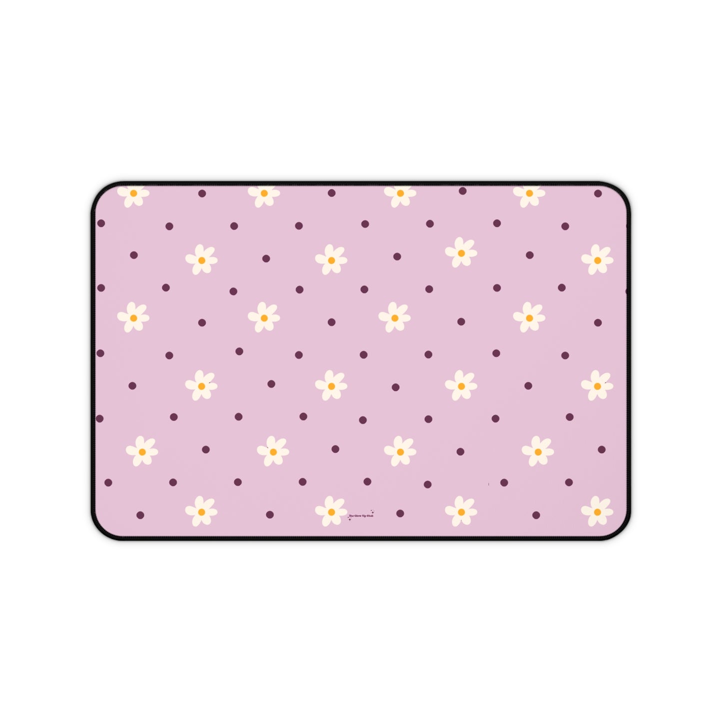 Flowers and dots pink - Desk Mat