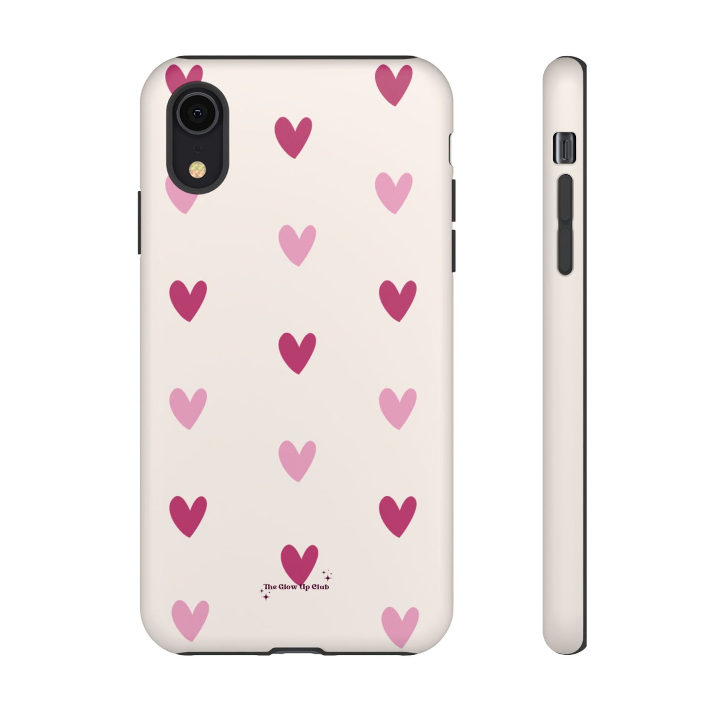 Cream heart pattern - tough case