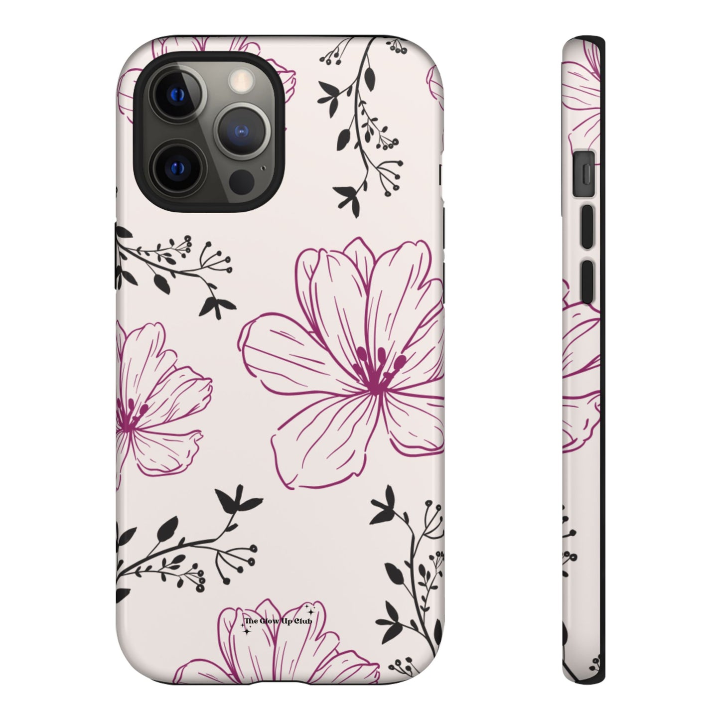 Realistic flowers black and purple - tough case