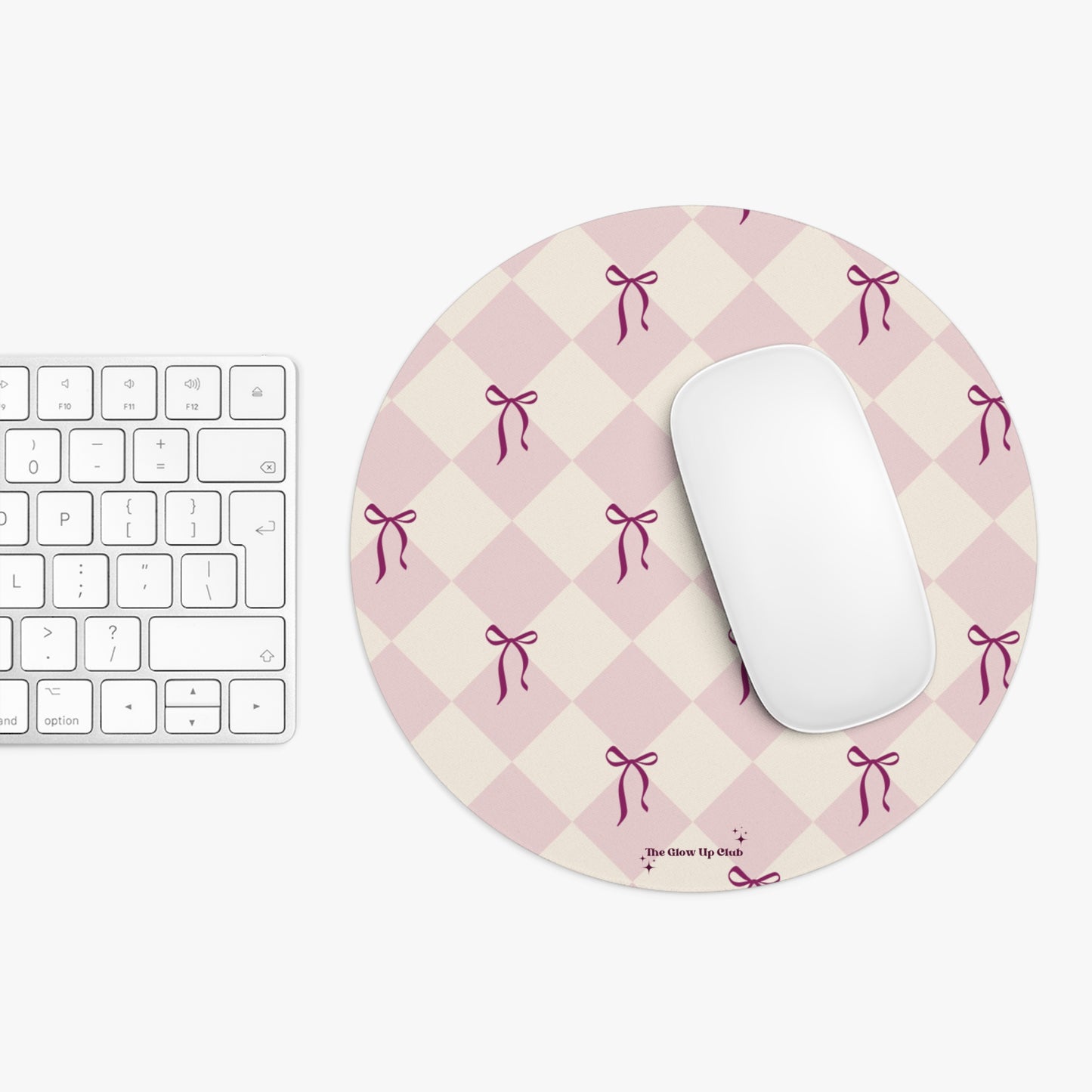 Ribbon checkers - Round Small Mouse Pad