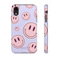 Smiley faces pink on purple - tough case