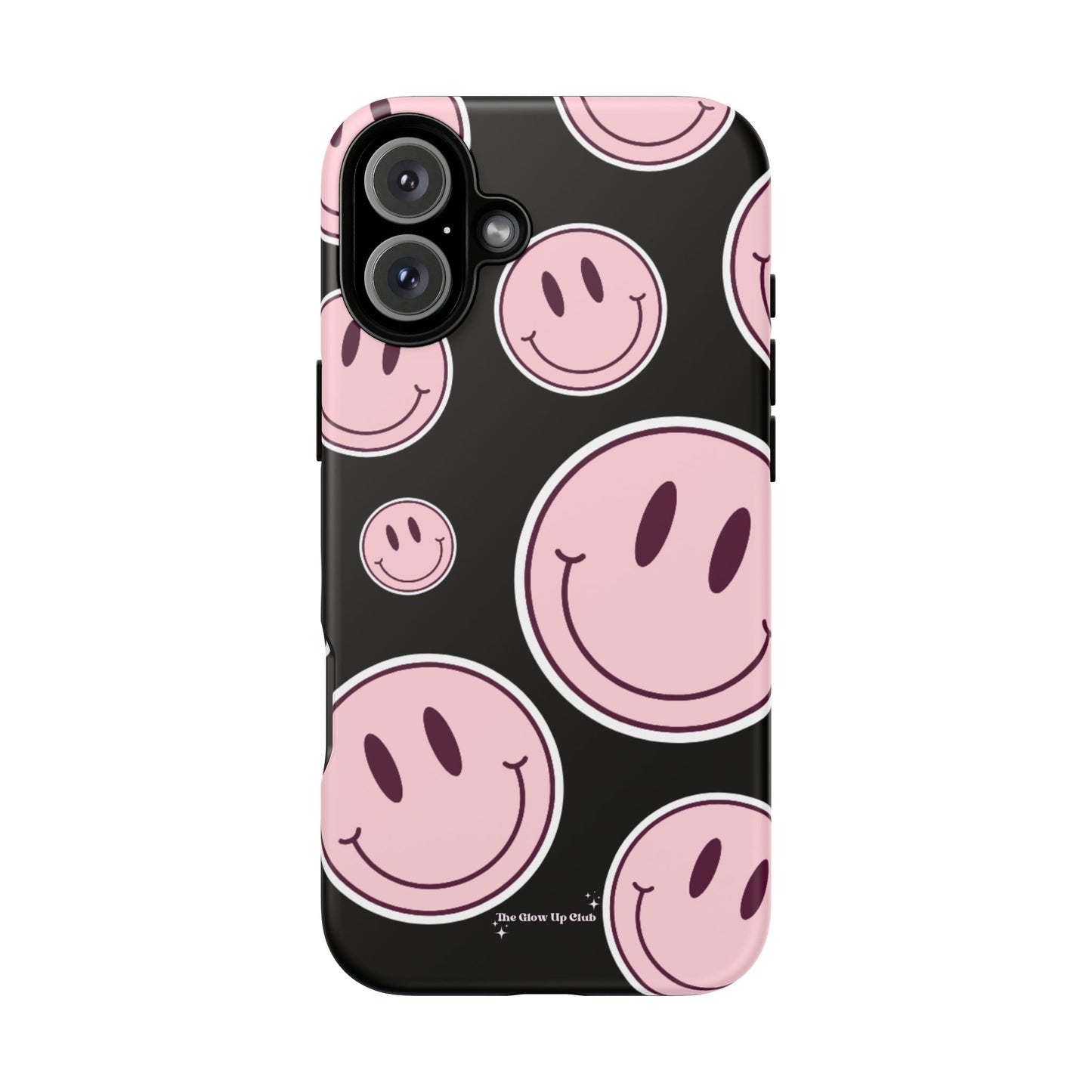 Smiley faces pink on black - tough case