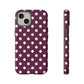 Burgundy cream dots - tough case