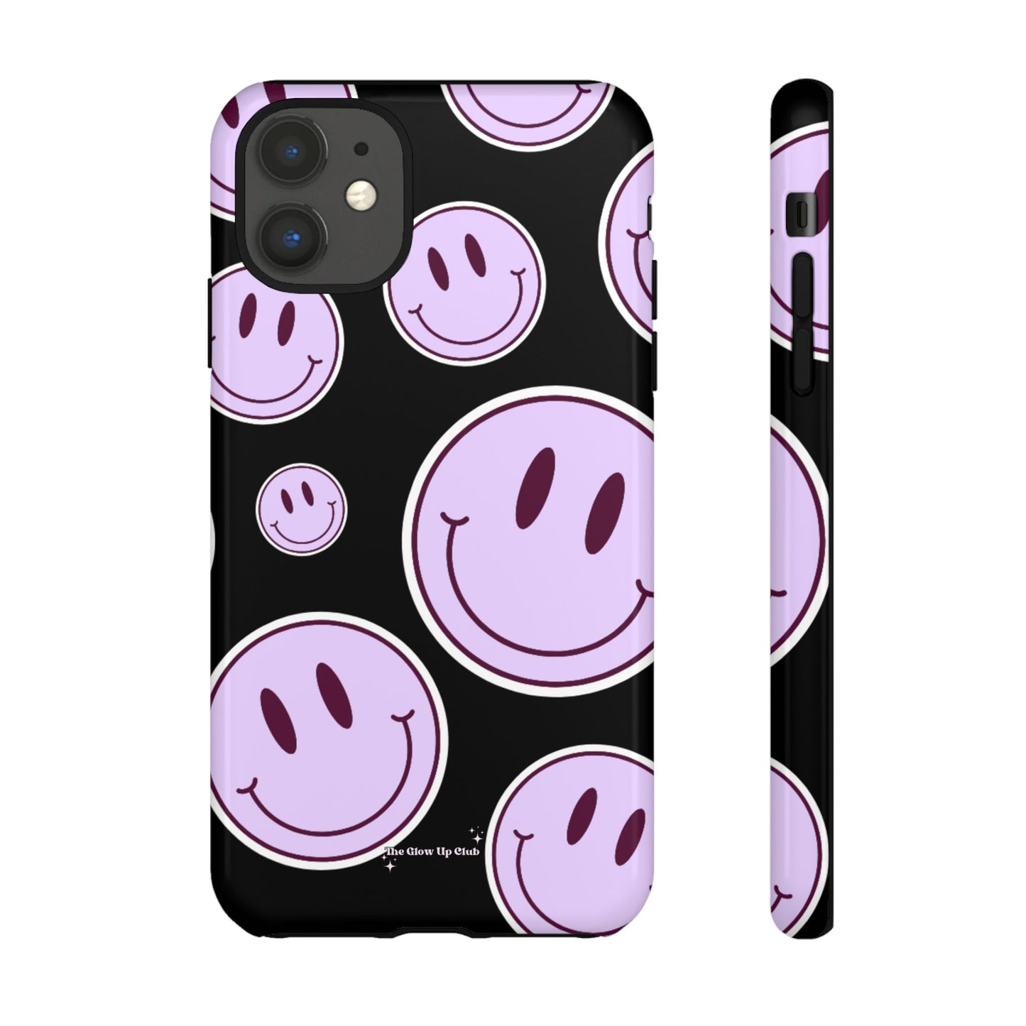 Smiley faces purple on black - tough case