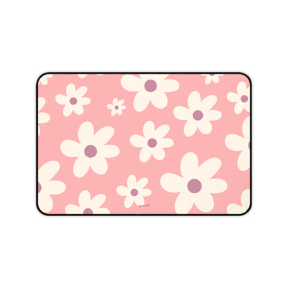 Floral pattern dark pink - Desk Mat