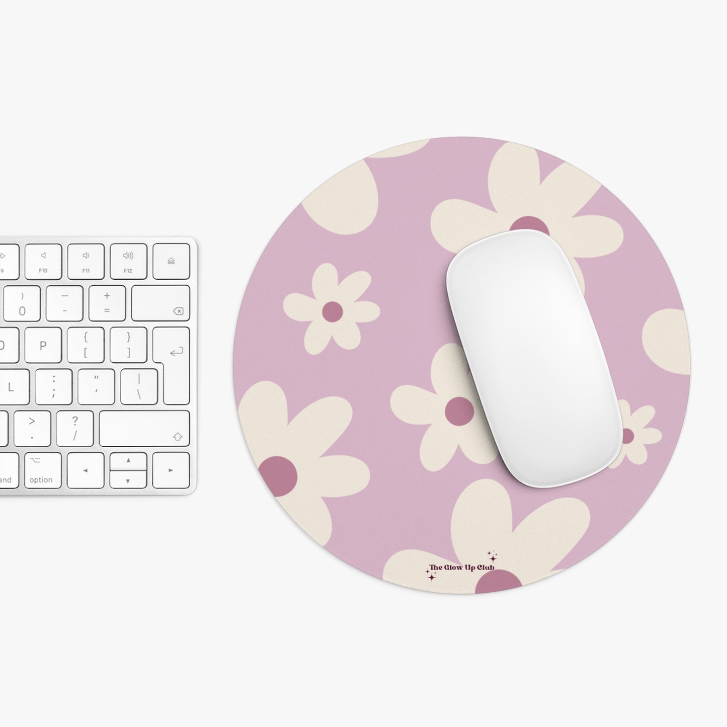 Floral pattern purple - Round Small Mouse Pad