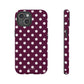 Burgundy cream dots - tough case