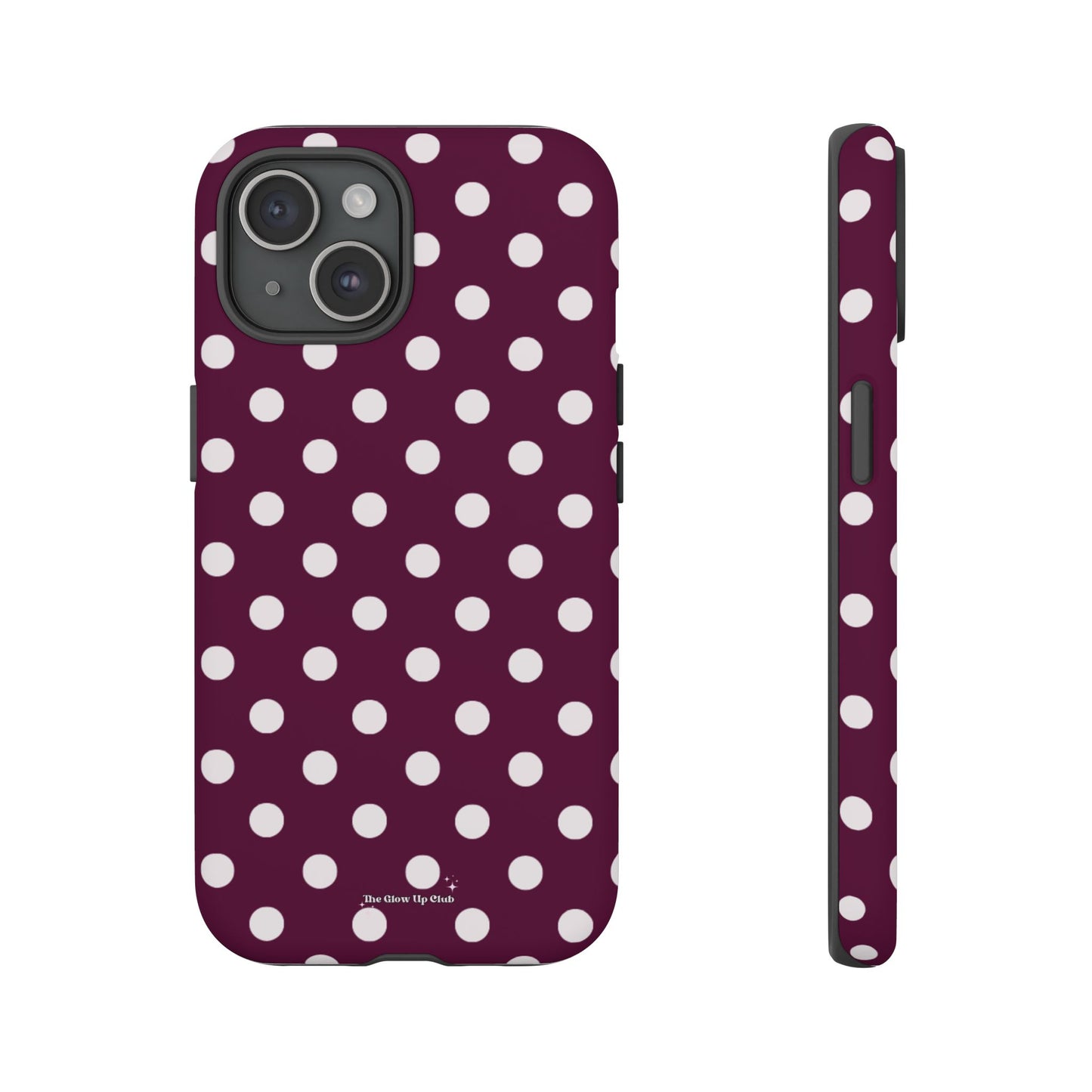 Burgundy cream dots - tough case