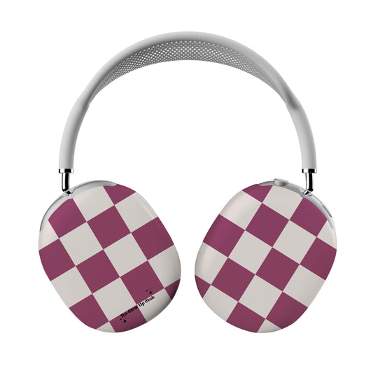 Burgundy checkers - AirPod Max Cases