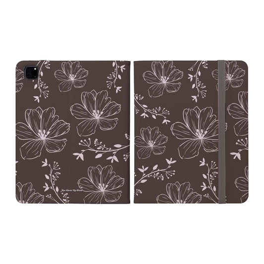 Realistic flower pattern grey - iPad Case