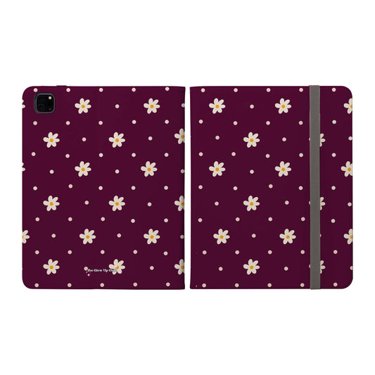 Flowers and dots burgundy -  iPad Case