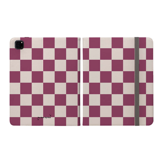 Burgundy checkers -  iPad Case