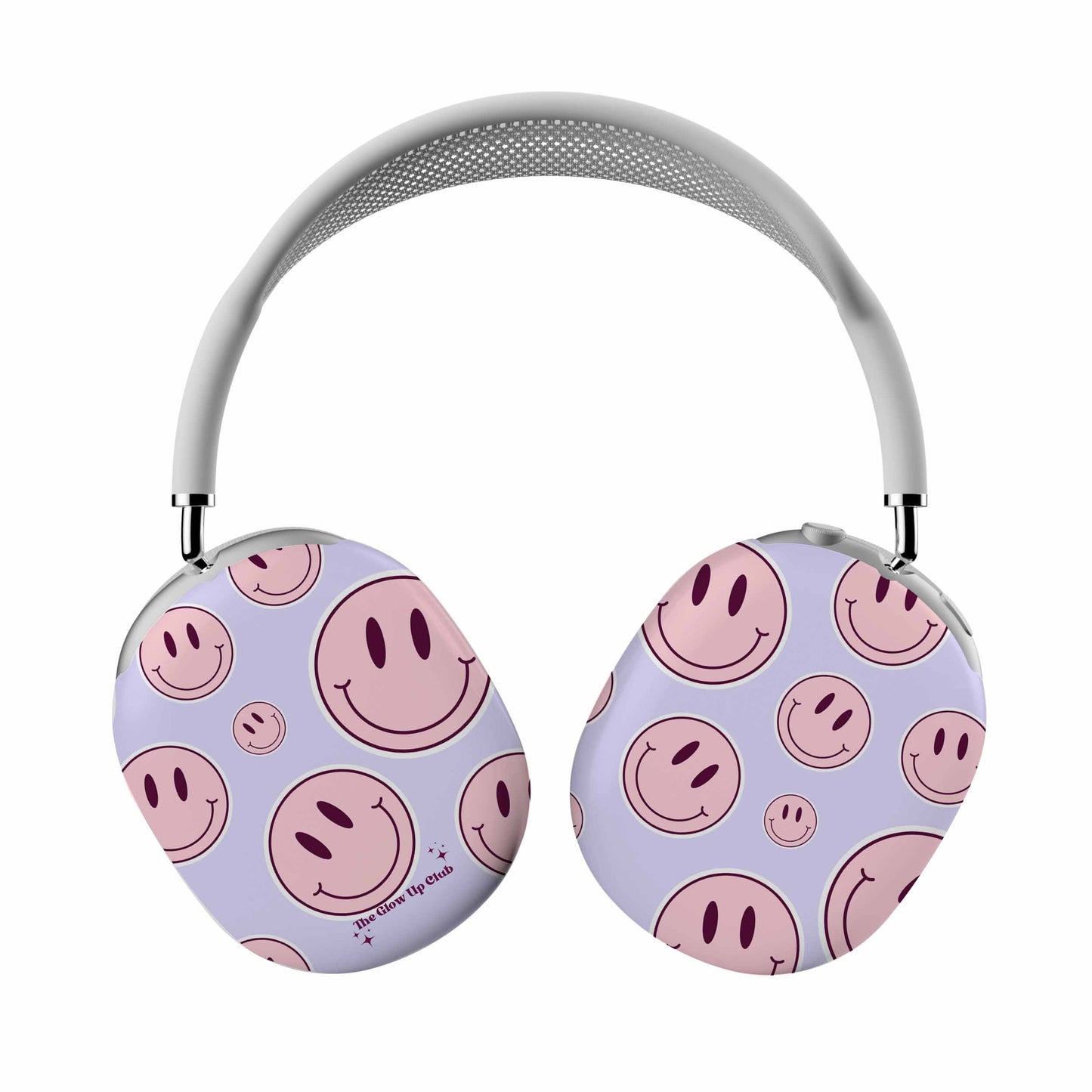 Smiley faces pink on purple - AirPod Max Cases